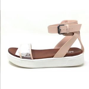 MIA Shoes Womens Michell Blush Leather Ankle Strap Sandals Size 8.5 M US